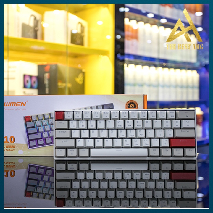 Bàn Phím Máy Tính Bluetooth Không Dây Gaming Mini Đèn Leg Rgb NEWMEN GM610 61 Phím Cơ Màu Trắng