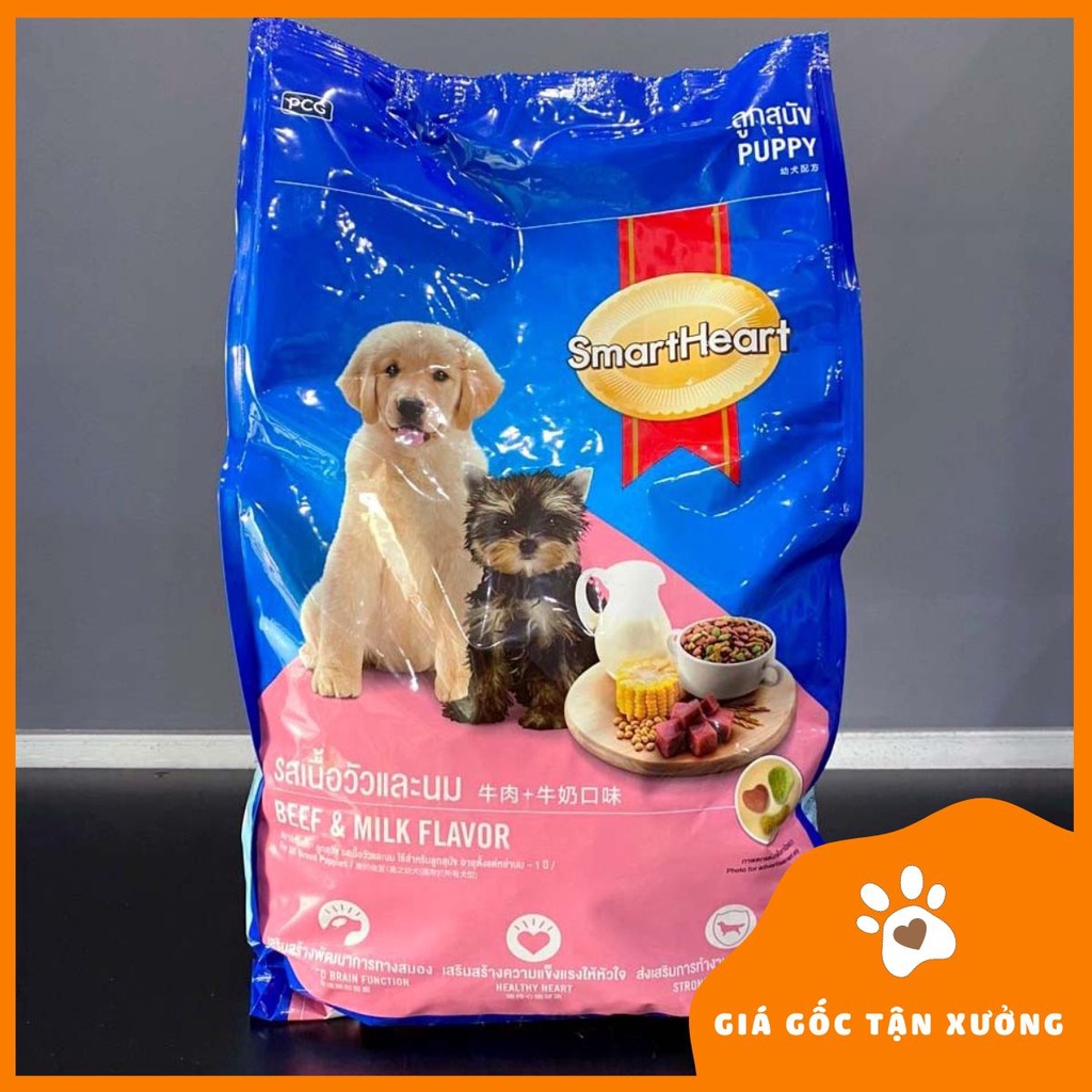 Hạt Cho Chó Con Smartheart Puppy 1,5KG ⚡CHỈ 1 NGÀY⚡ Vị Bò Và Sữa , thức ăn Thái Lan dinh dưỡng- PET&amp;JOI