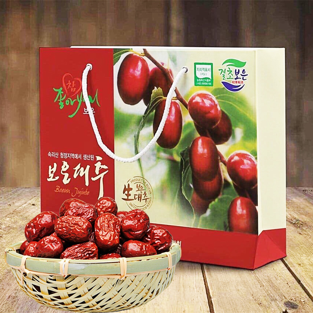 Táo đỏ sấy khô Hàn Quốc loại 1 giàu dinh dưỡng dạng túi 1kg HappyHome - Tặng kèm túi xách