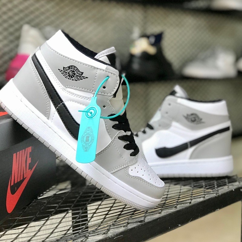 Ảnh thật giày bóng rổ jordan1 Hight tie full box bill