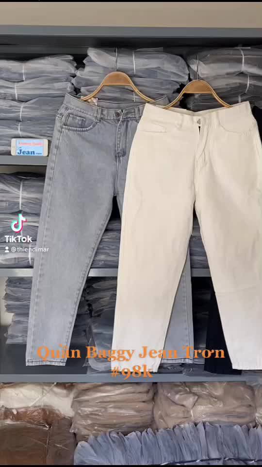 Quần Baggy Jean Nữ Trơn Basic Chất Bò Dày Dặn 3 màu Đen, Trắng và Xanh Dễ Mặc Dễ Phối 434 - 435 | BigBuy360 - bigbuy360.vn