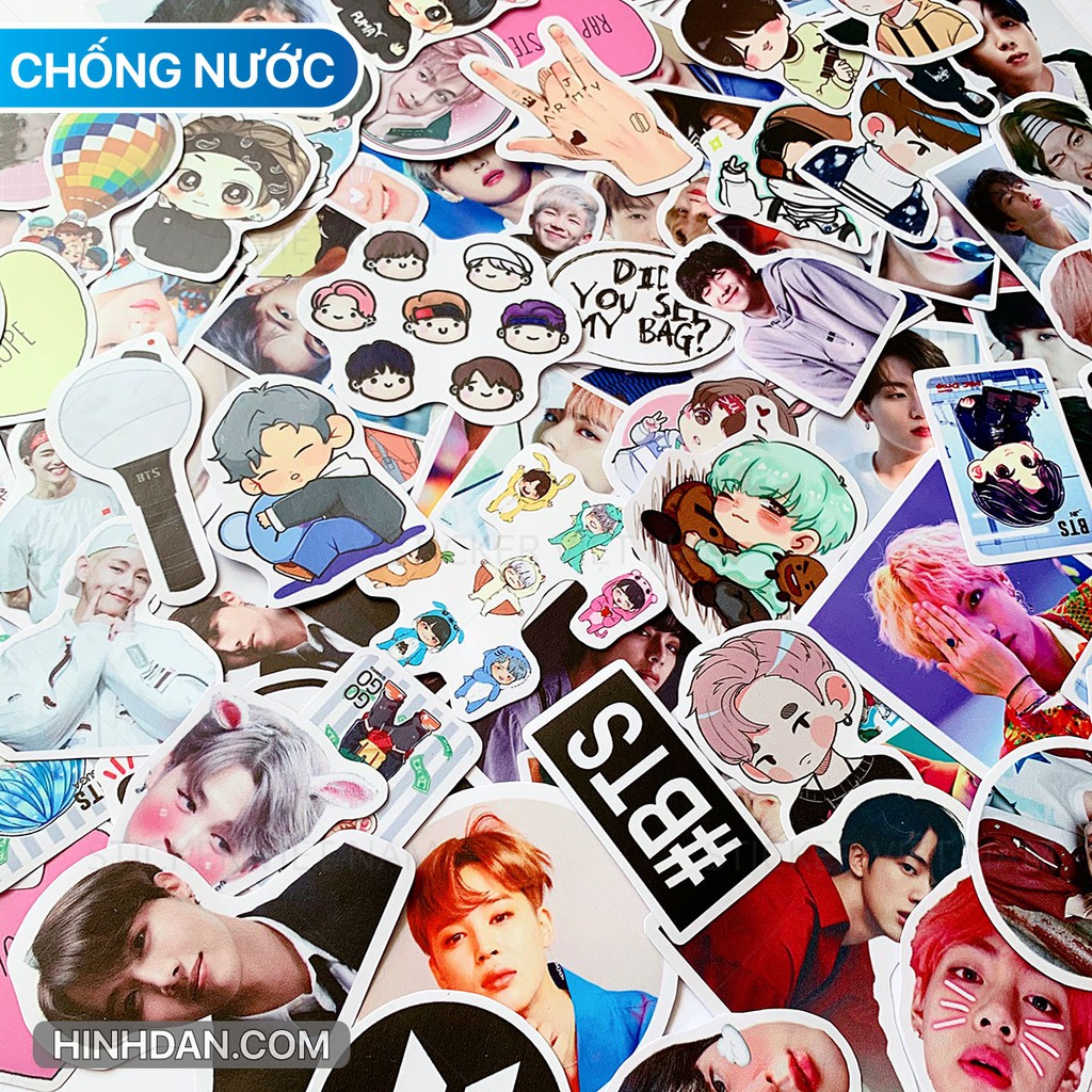 [BTS Kpop Stickers] Chất Liệu PVC Bền Chống Nước Dán Trang Trí Sổ Tay Nón Bảo Hiểm Laptop | Sticker Việt Nam