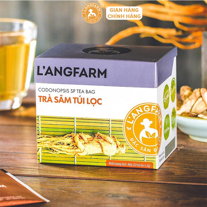 Trà sâm túi lọc L'angfarm hộp 20 tép Được chế biến từ nguyên liệu tự nhiên, hương vị thơm ngon.