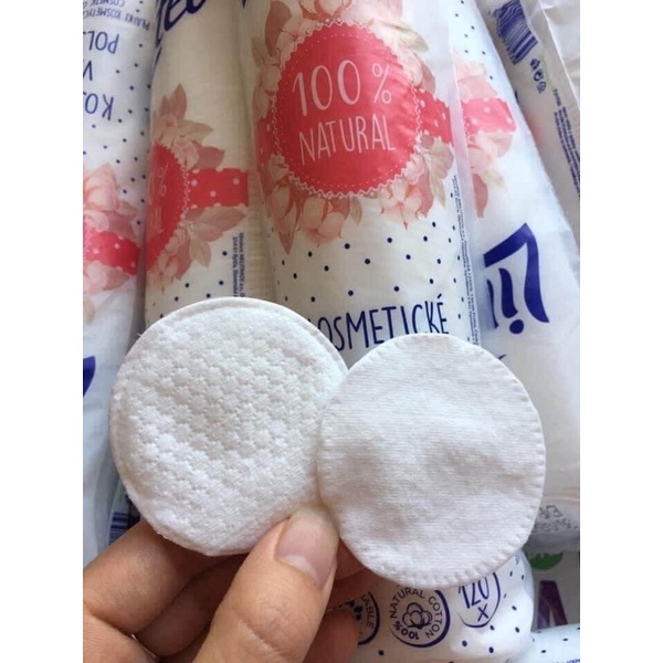 Bông tẩy trang cotton Linteo 120 miếng 100% Natural Beehouse