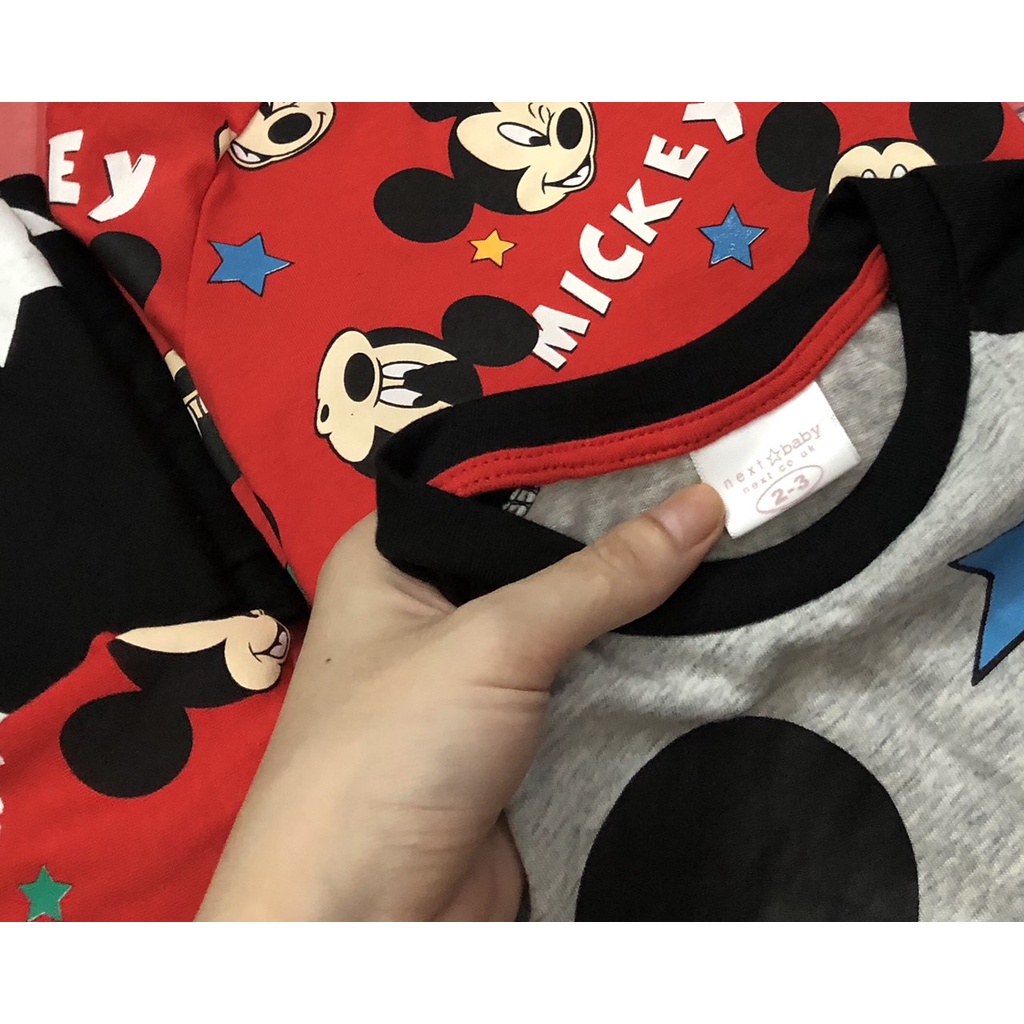 Bộ dài tay thu đông bé trai -Set 2 bộ Mickey Next chất cotton cho bé trai size 1-6t