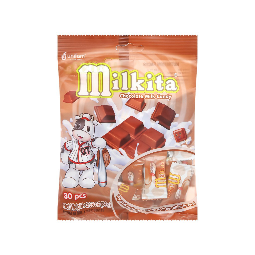 Kẹo Sữa Milkita Vị Sôcôla Milkita Chocolate Milk Candy (Gói 84g)