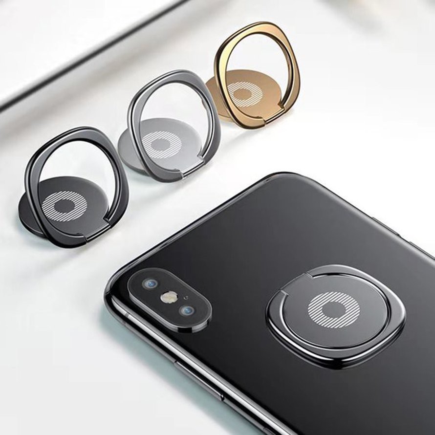 *Iring nhẫn điện thoại ring phone hình vuông vân tròn giữa giá đỡ dán lưng điện thoại cầm chắc tay Chammart