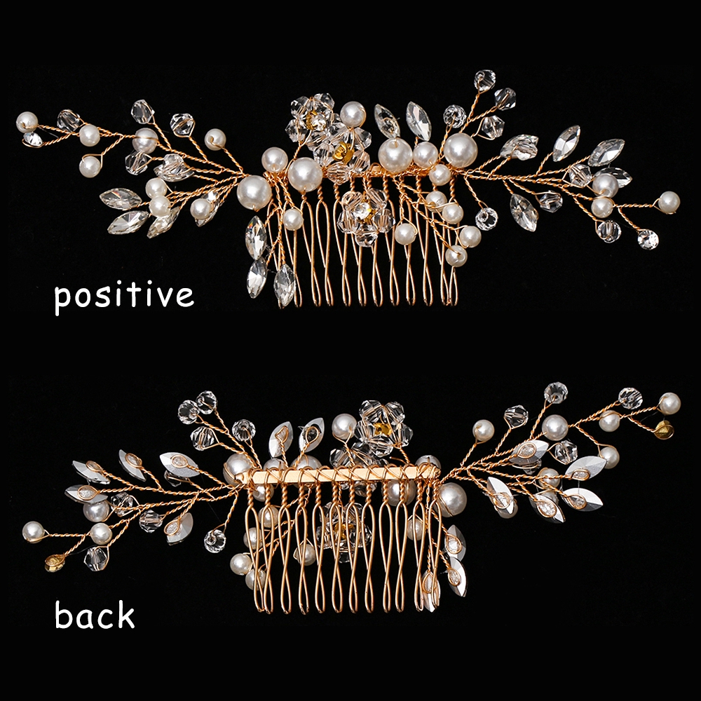 Lược cài tóc đính hạt ngọc trai cho cô dâu