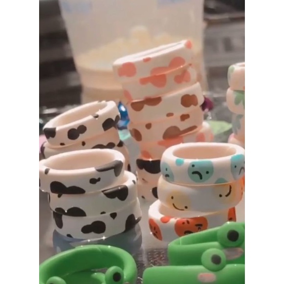 Nhẫn Đất Sét Handmade Nhiều Màu Mùa Hè