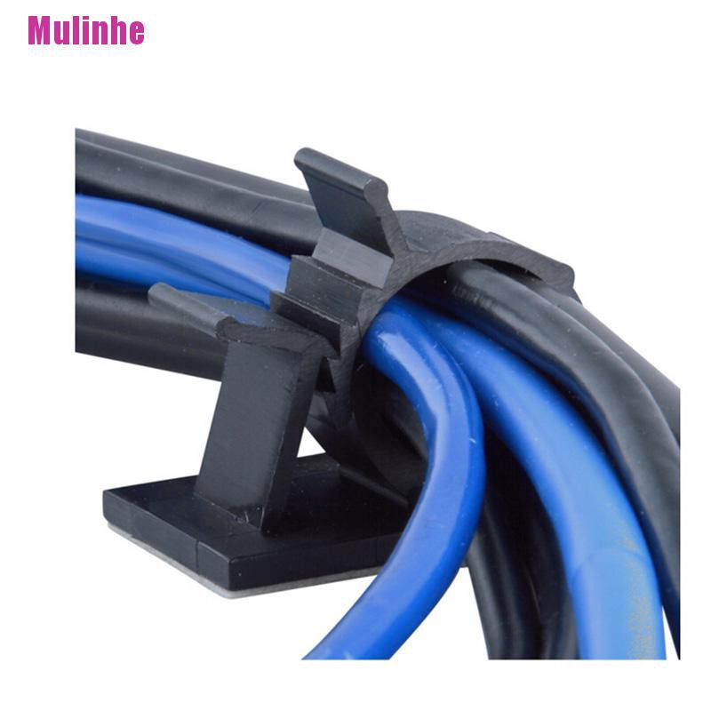 Bộ 10 Kẹp Dây Cáp Bằng Nilon Màu Đen Có Thể Điều Chỉnh Tiện Dụng