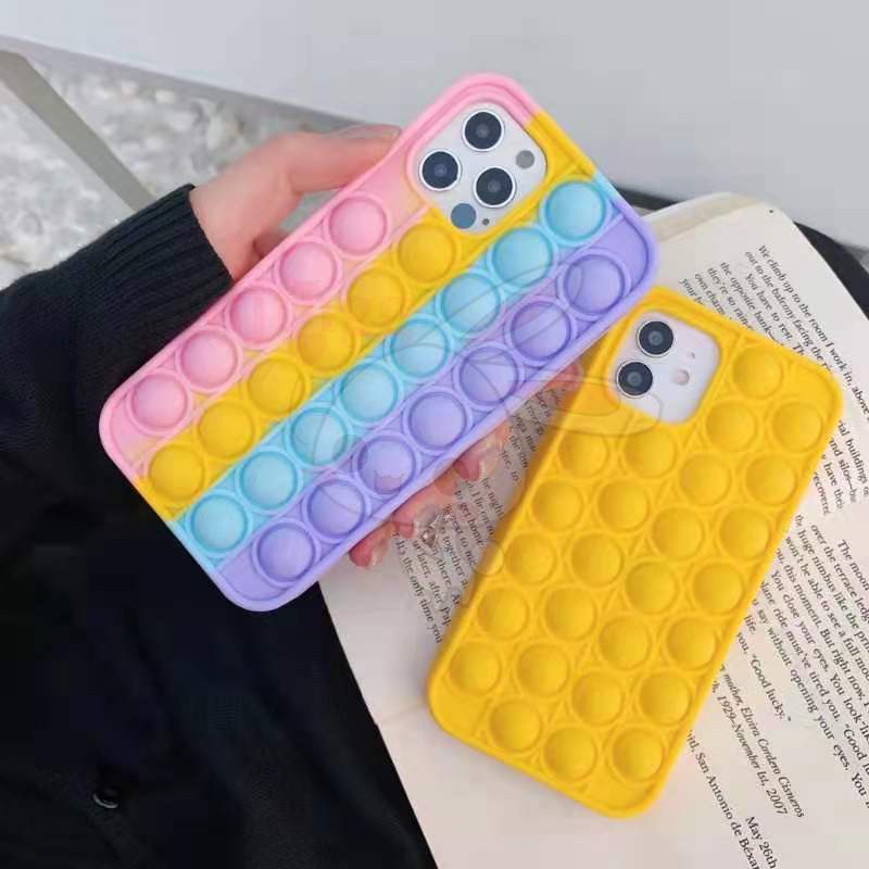 Ốp điện thoại kiểu bong bóng bóp cho iPhone 13 12 Mini 11 Pro 7 8 6 6s Plus X Xs Max Xr SE2 SE 2020