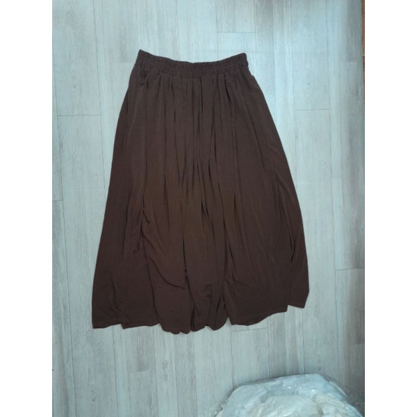 Quần culottes dáng dài dập ly VNXK ống xếp li siêu rộng super flare xòe giả váy voan chiffon eo chun xuất khẩu dư xịn