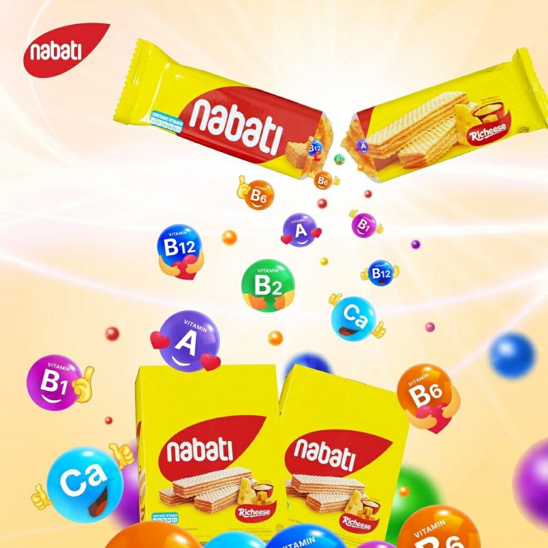 Hộp 20 thanh Bánh Xốp Phô Mai Richeese Nabati Cheese Cream Wafer 320g(20 thanh x 16g)Socola 320g