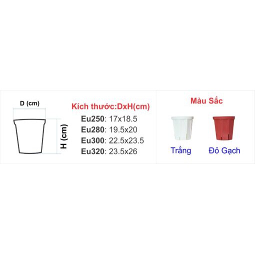 10 Chậu Nhựa Trồng Cây EU, Chậu Ươm Cây (Nhựa Dẽo, Dai, Bền Ít bám bụi)