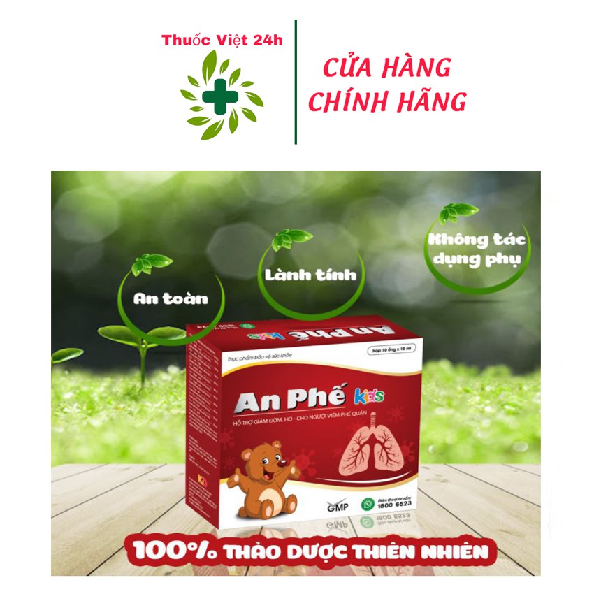 Siro An Phế Kids - Hỗ Trợ Bổ Phế, Giảm Ho Đờm & Đau Rát họng - Hộp 10 ống Thuốc Việt 24h