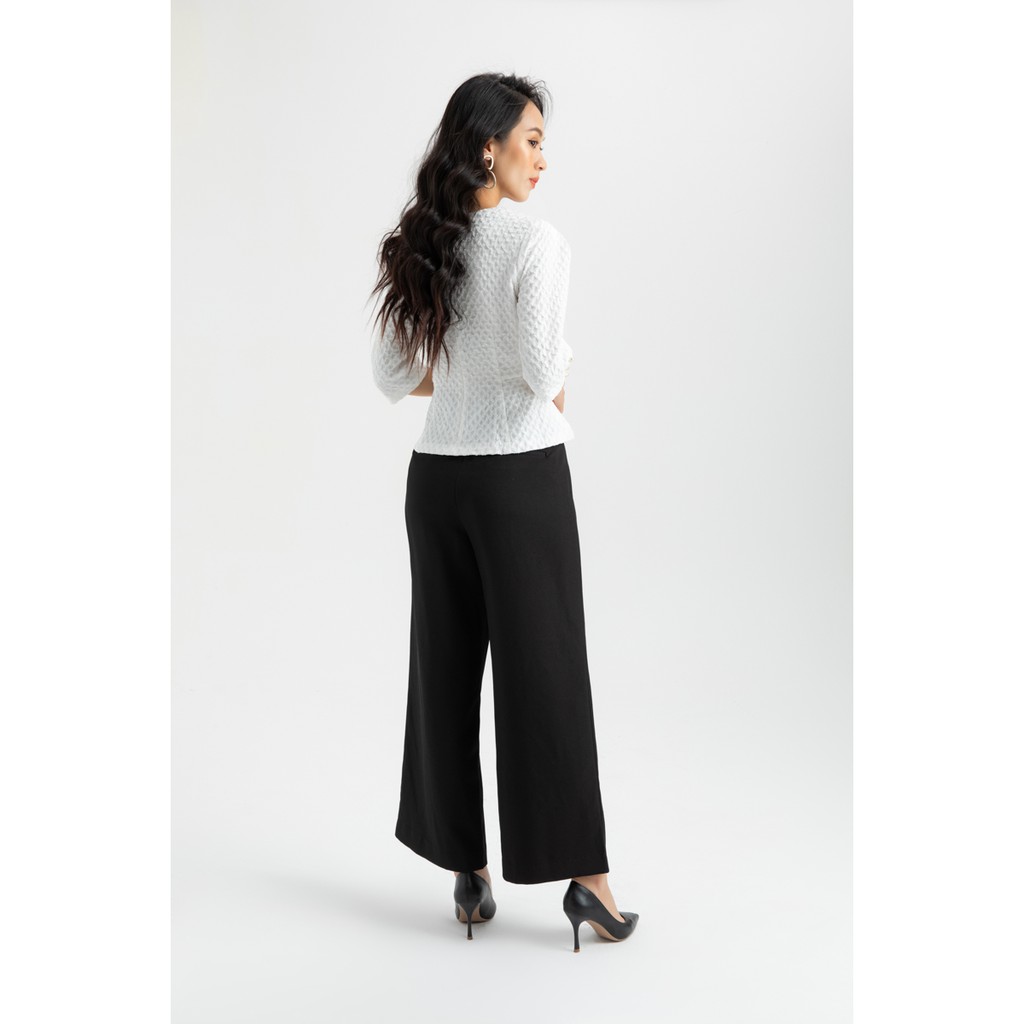 Áo sơ mi nữ cổ vuông đính hoa nổi IVY moda MS 17C5813
