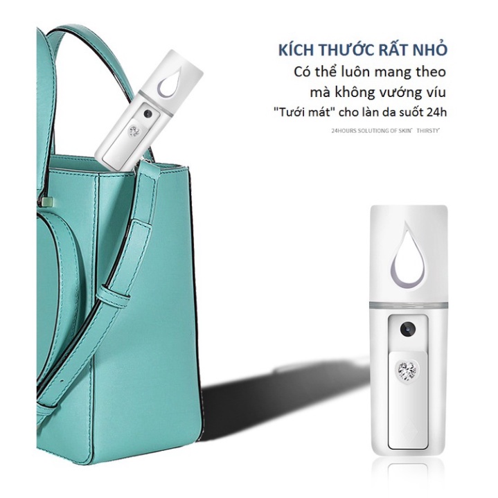 Máy phun sương nano mini Chimi PK032, máy phun sương mini thiết kế hình giọt nước máy xông mini tiện  lợi cầm nay hình g