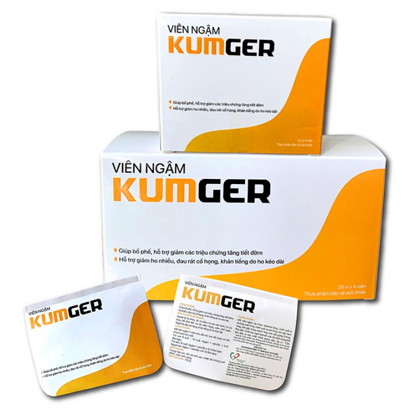 Viên Ngậm Gừng Kumger hộp 100 viên- Ho Khan, ho đờm, ho cảm lạnh- đau rát khan tiếng