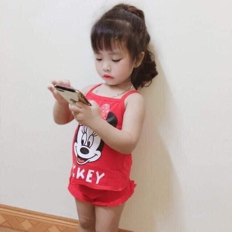 BỘ 2 DÂY BÉ GÁI IN HÌNH MICKEY 8-18Kg