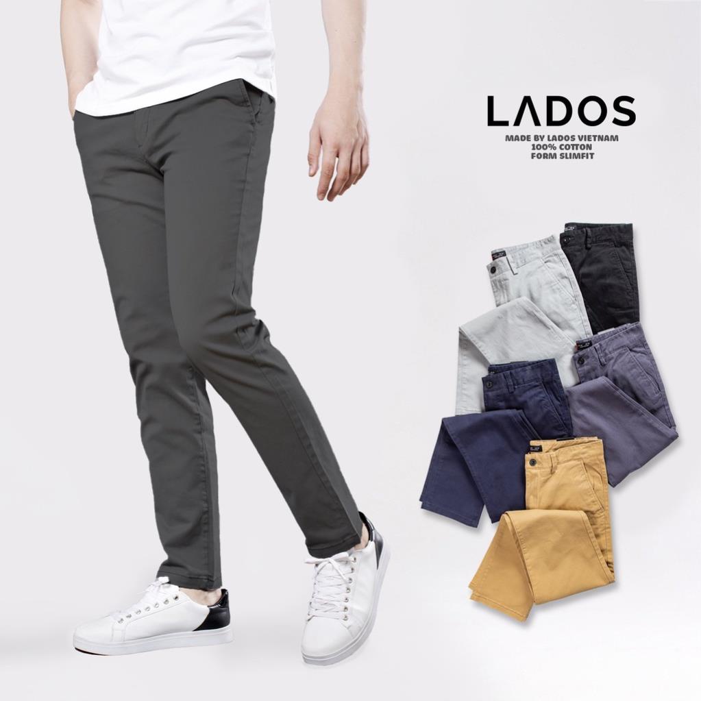 Quần kaki dài trơn cao cấp nam tính LADOS - 14069 dáng slimfit chất kaki dày dặn co giãn nhẹ, dáng Âu sang trọng