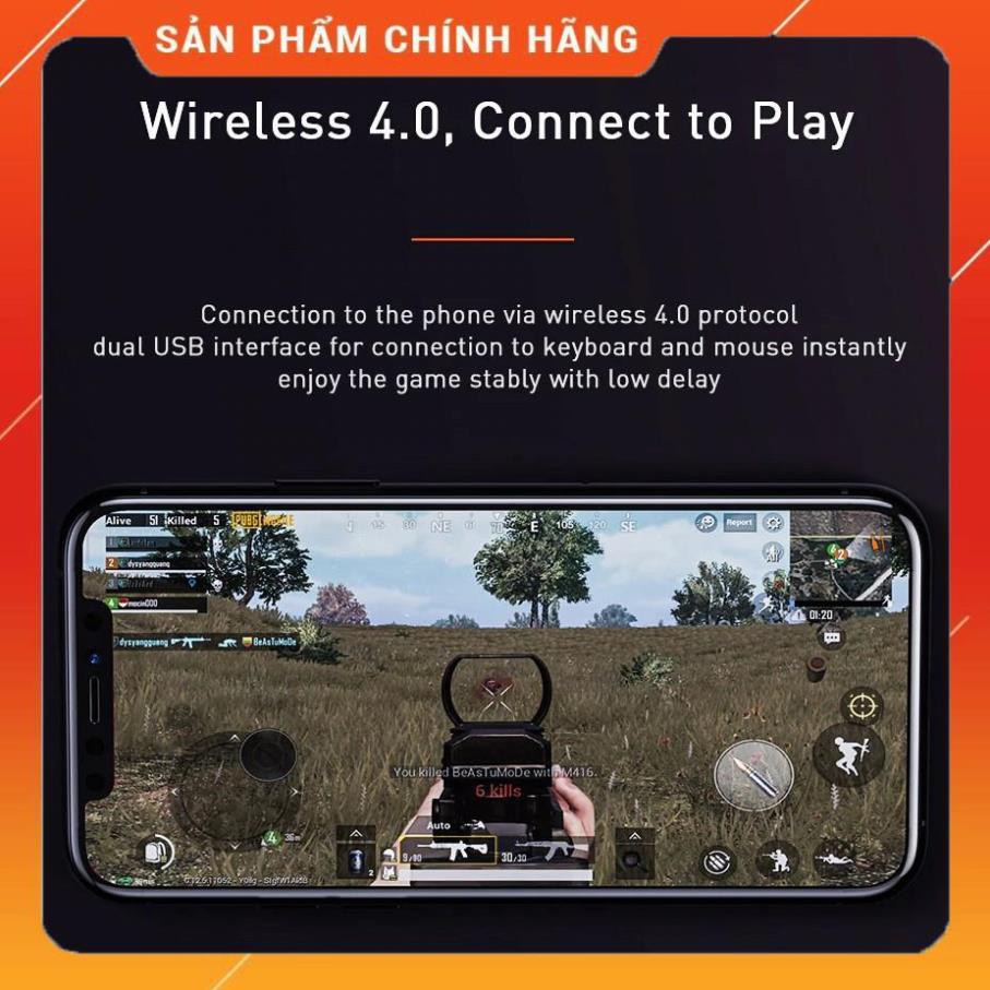 Adapter Hub blutooth 4.0 giúp kết nối bàn phím và chuột hỗ trợ chơi game hiệu Baseus Gamo - Hàng chính hãng