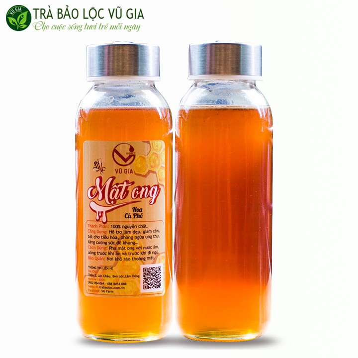 Mật Ong Hoa Cà Phê  Nguyên Chất Cao Cấp Vũ Gia (420g/ 300ml/ hũ)