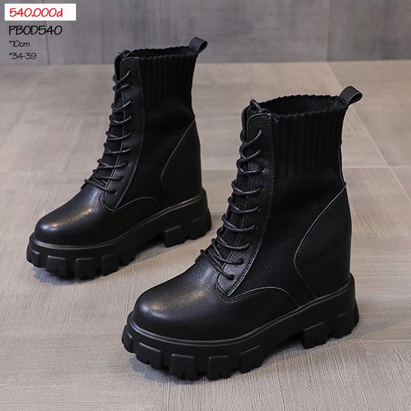 Boot độn đế nữ cao 10CM đế cao su siêu êm siêu nhẹ mã PBOD540