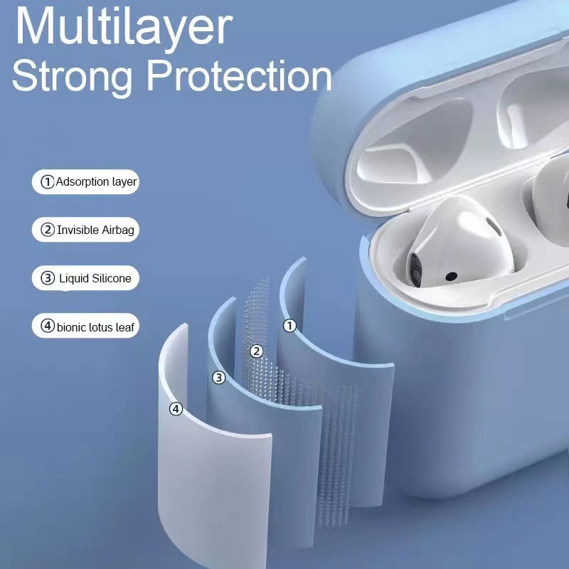 Vỏ bảo vệ hộp sạc tai nghe Airpods 3 bằng silicon mềm có khóa gài tiện dụng