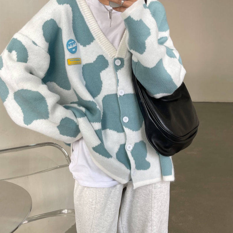 Áo Khoác Cardigan Dệt Kim Dáng Rộng Phong Cách Hàn Quốc Thời Trang Mùa Đông Mới Cho Nữ