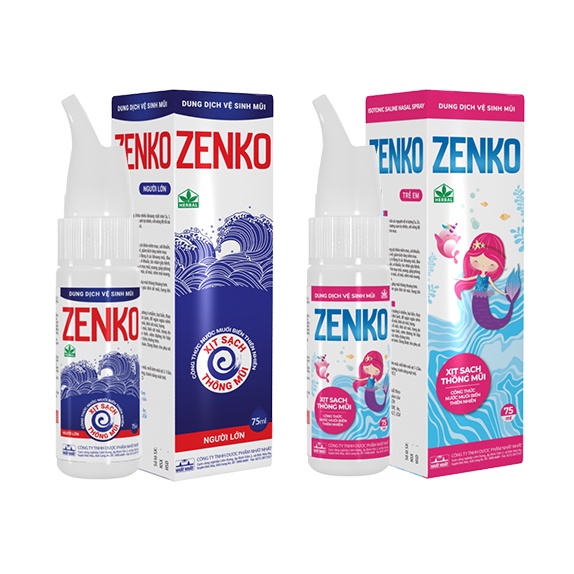 Dung dịch nước biển sâu xịt mũi vệ sinh mũi Zenko 75ml