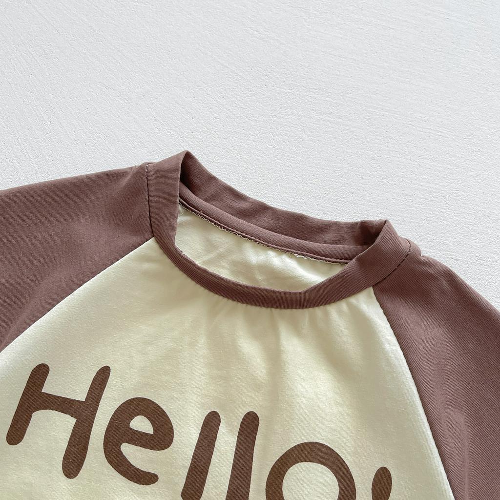 Áo Liền Quần Ngắn Tay In Chữ Chất Liệu Cotton Thời Trang Mùa Hè Dành Cho