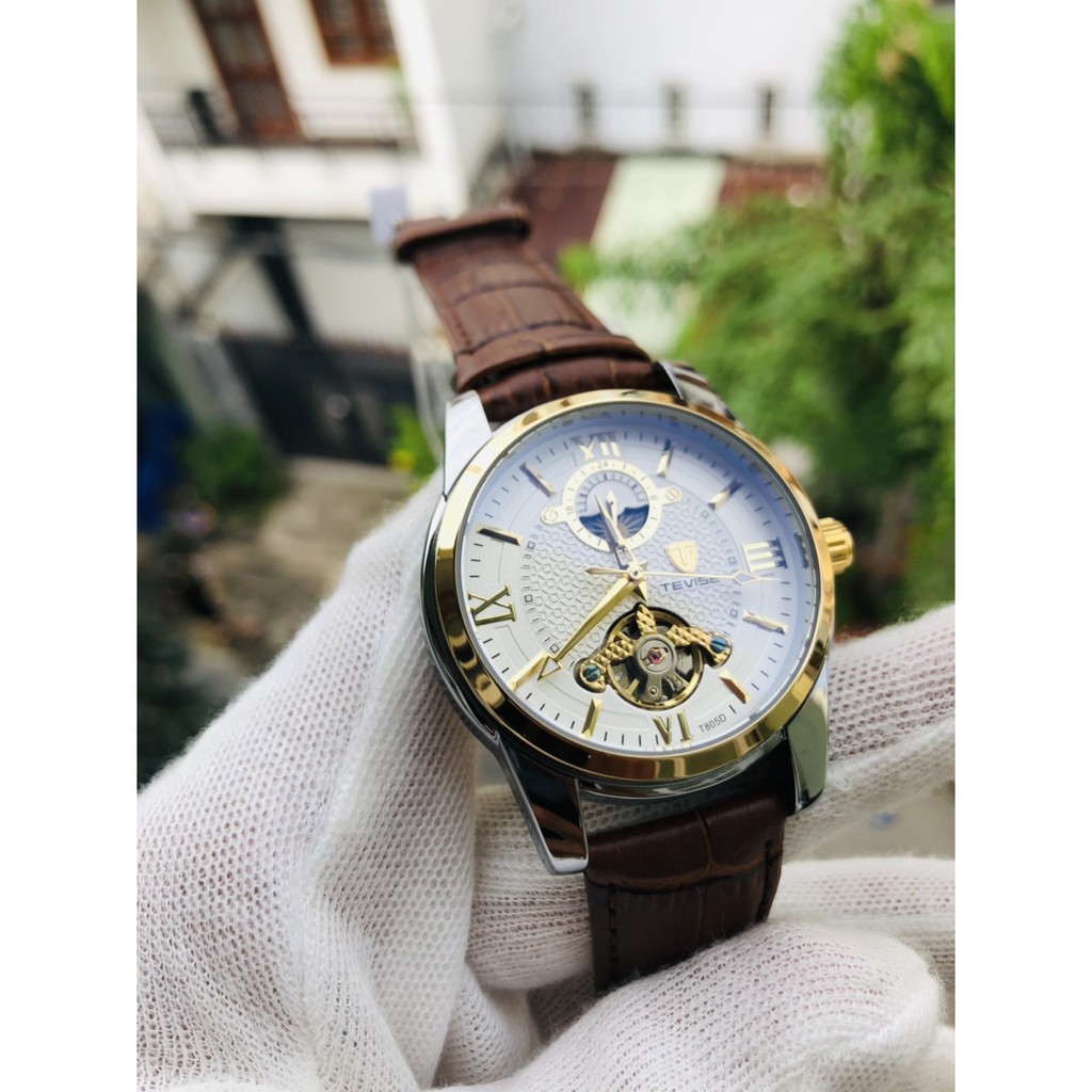 ĐỒNG HỒ NAM AUTOMATIC HIỆU TEVISE CHÍNH HÃNG DÂY DA ĐỦ MÀU (TẶNG KÈM HỘP) | BigBuy360 - bigbuy360.vn