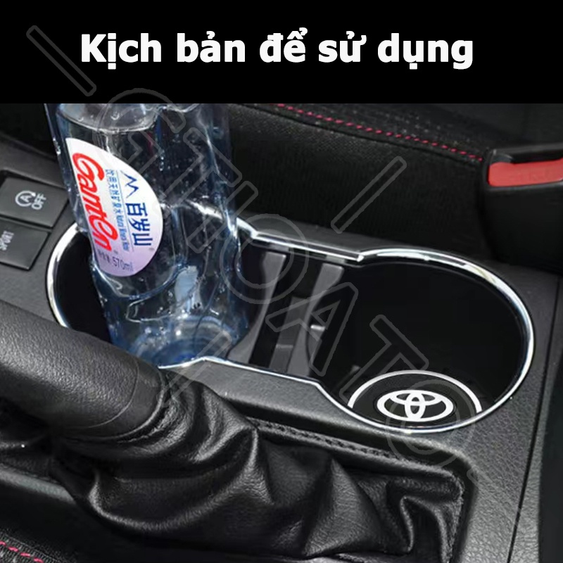 GTIOATO Lót Ly Xe Hơi Miếng Lót Cốc Xe Ô Tô Miếng Lót Ly Xe Ô Tô Chống Trượt Trang Trí NộI ThấT Ô Tô Cho Toyota CHR Raize Corolla Cross Rush Fortuner Yaris Innova Vios Prius C Wigo Sienta Land Cruiser 200 Altis ATIV Sport Camry Hilux Alphard