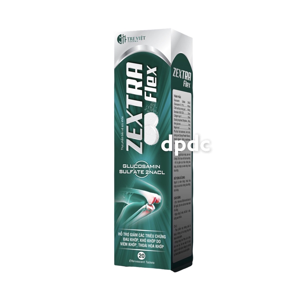 Combo 02h - Viên Sủi Xương Khớp ZEXTRA Flex  Hỗ Trợ Giảm Thoái Hóa Cột Sống, Giảm Đau Nhức Xương Khớp, Thoái Hóa Khớp
