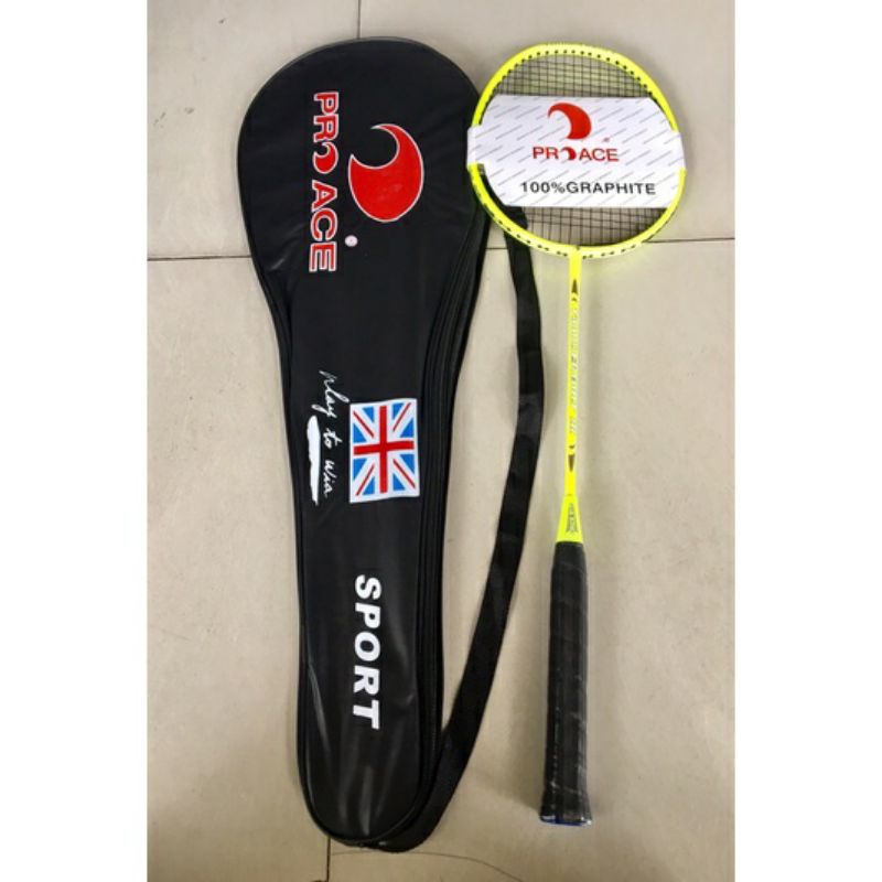 vợt cầu lông proace đan lưới sẵn cao cấp ( tặng cuốn cán vợt  và túi đựng vợt)