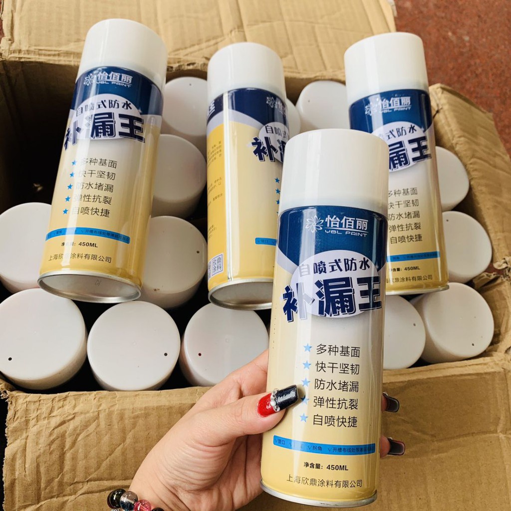 Bình Xịt Chống Thấm Waterproof Spray Polyurethane 450ml Ngăn Dột Tường Trần Mái Nhà Sân Thượng.