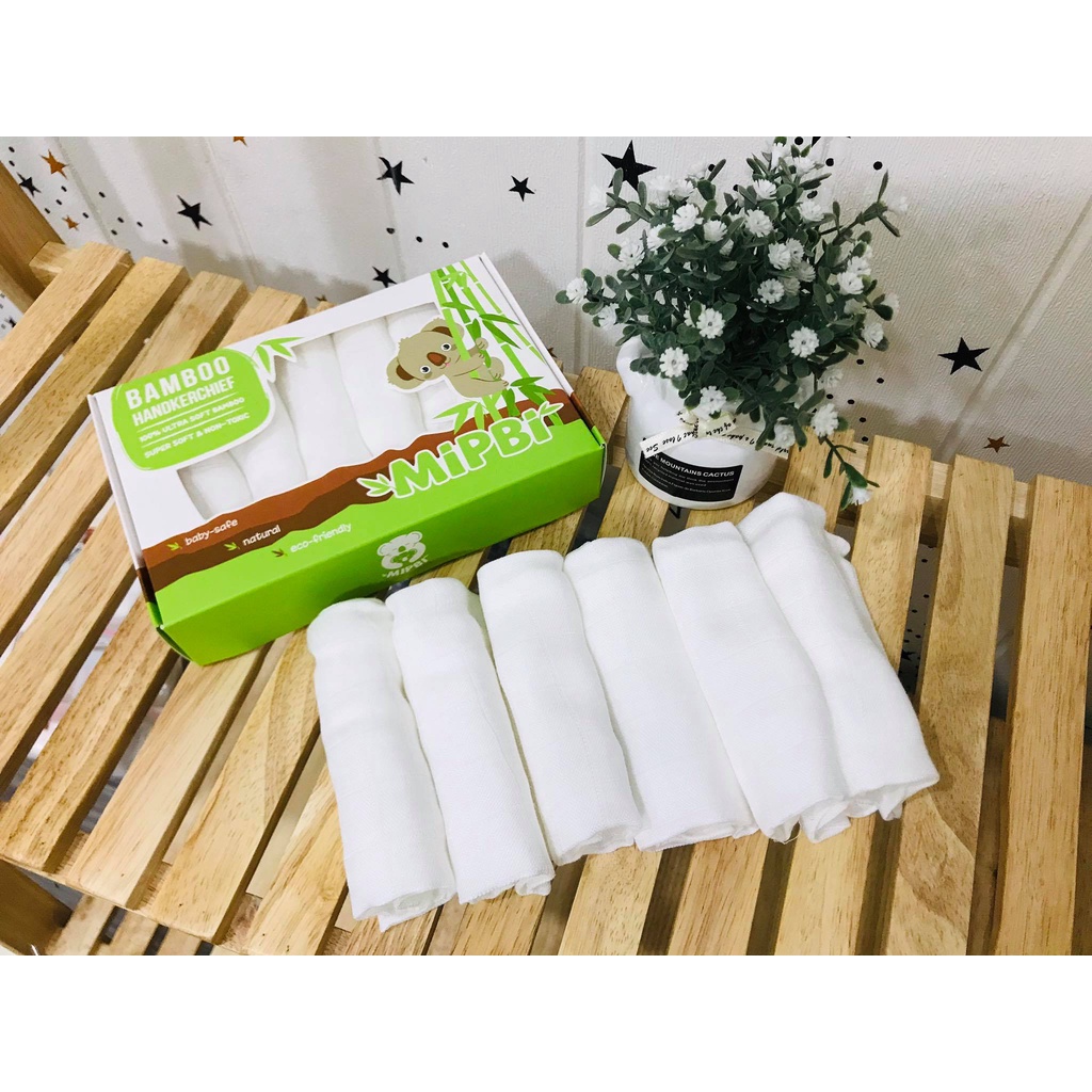 Khăn sữa sợi tre 3 lớp mipbi