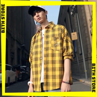 Áo khoác sơ mi caro dài tay, áo sơ mi đẹp thời trang phong cách Hàn Quốc nam nữ chất kate mềm mịn