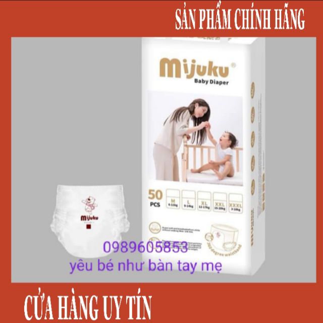 Bỉm quần Mijuku 10 miếng dùng thử size, M,L,Xl,XXL, XXXL