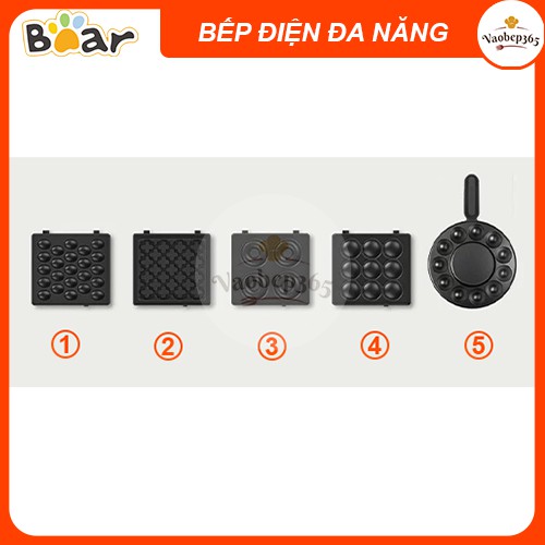 [Hàng chính hãng] Bếp điện đa năng Bear 3 trong 1 loại 1 sandwich Nướng, Chiên, Xào bảo hành 6 tháng