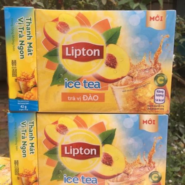 TRÀ LIPTON ICE TEA VỊ ĐÀO 224g 16 goi x 14 g tặng 3 xoài