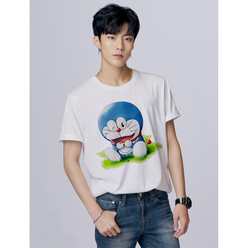 Áo thun Nam in hình Doraemon Kute - Cotton Thun Phong Cách Cá Tính - Cực Chất Và Đẹp