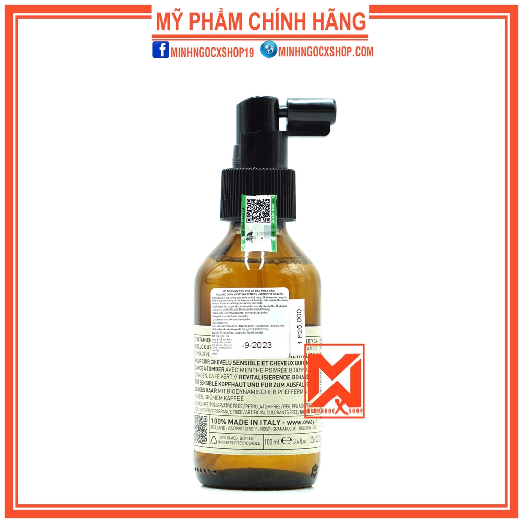 Xịt chống rụng kích thích mọc tóc cho da đầu nhạy cảm OWAY VIVIFYING REMEDY SENSITIVE SCALP 100ml chính hãng