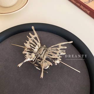 Kẹp Tóc Hình Bướm / Cá Mập Bằng Kim Loại Phong Cách Hàn Quốc Cá Tính Dành Cho Nữ