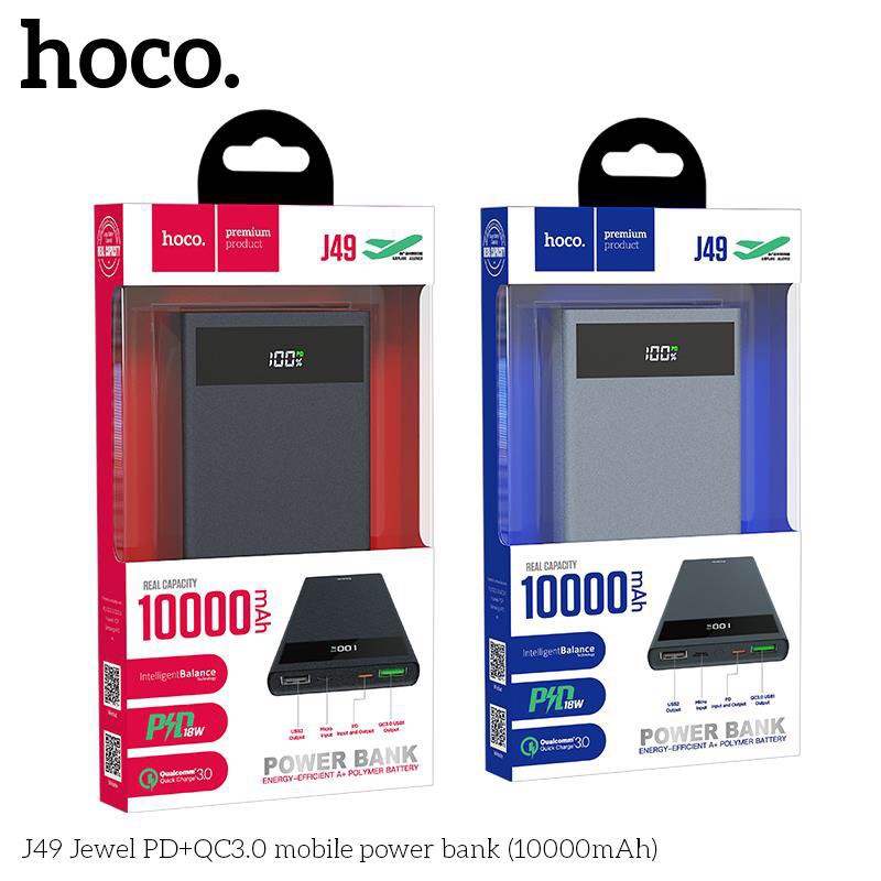 Sạc Dự Phòng Hoco J49 Hỗ trợ sạc nhanh QC3.0 - 10.000 mAh - Bảo hành 12 tháng 1 đổi 1