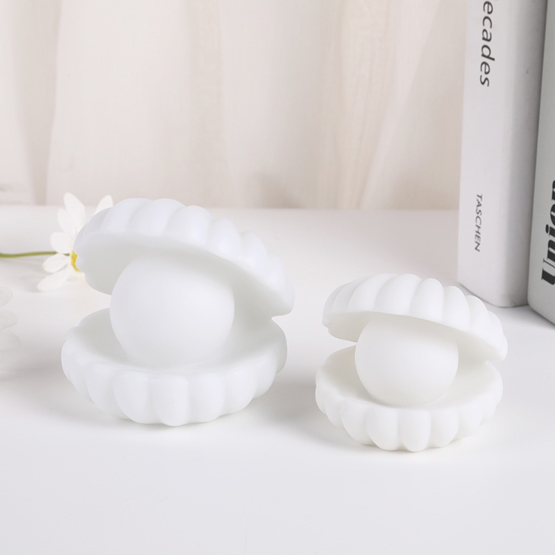 Đèn Để Bàn Trang Trí Hình Vỏ Sò Bằng Vinyl Phát Sáng Trong Đêm