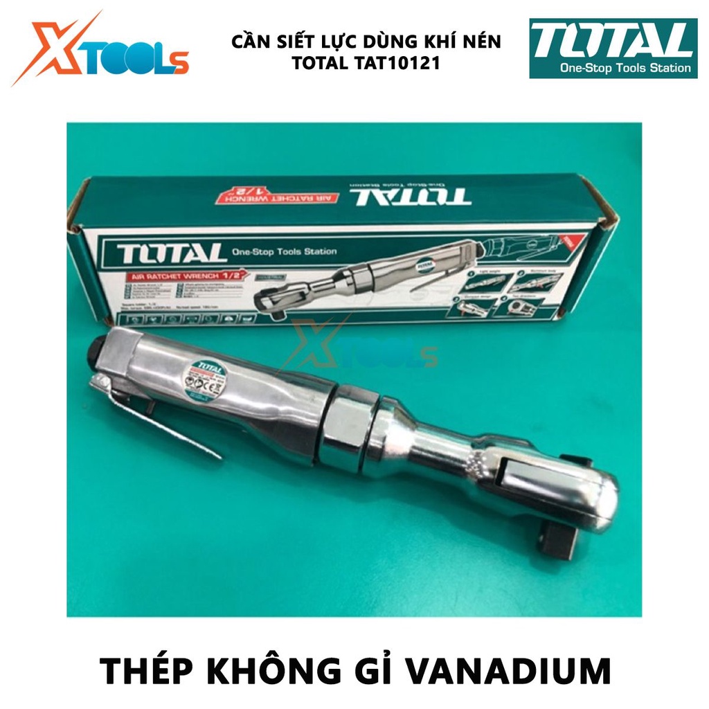 Cần siết lực 2 chiều dùng khí nén Total TAT10121 Cần siết lực cầm tay Độ chính xác ± 4% Kích thước đầu khẩu 1/2&quot; = 13mm