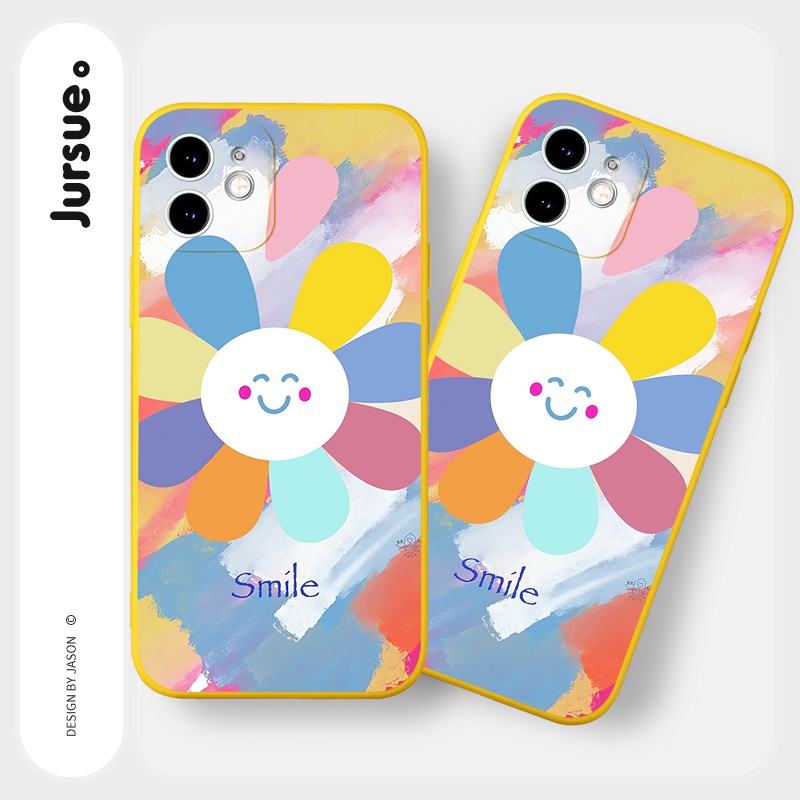 Ốp lưng JURSUE mềm chống sốc hoạt hình dễ thương đẹp Cho iPhone 13 12 11 Pro Max SE 2020 X XR XS 8 7 ip 6S 6 Plus Y2118