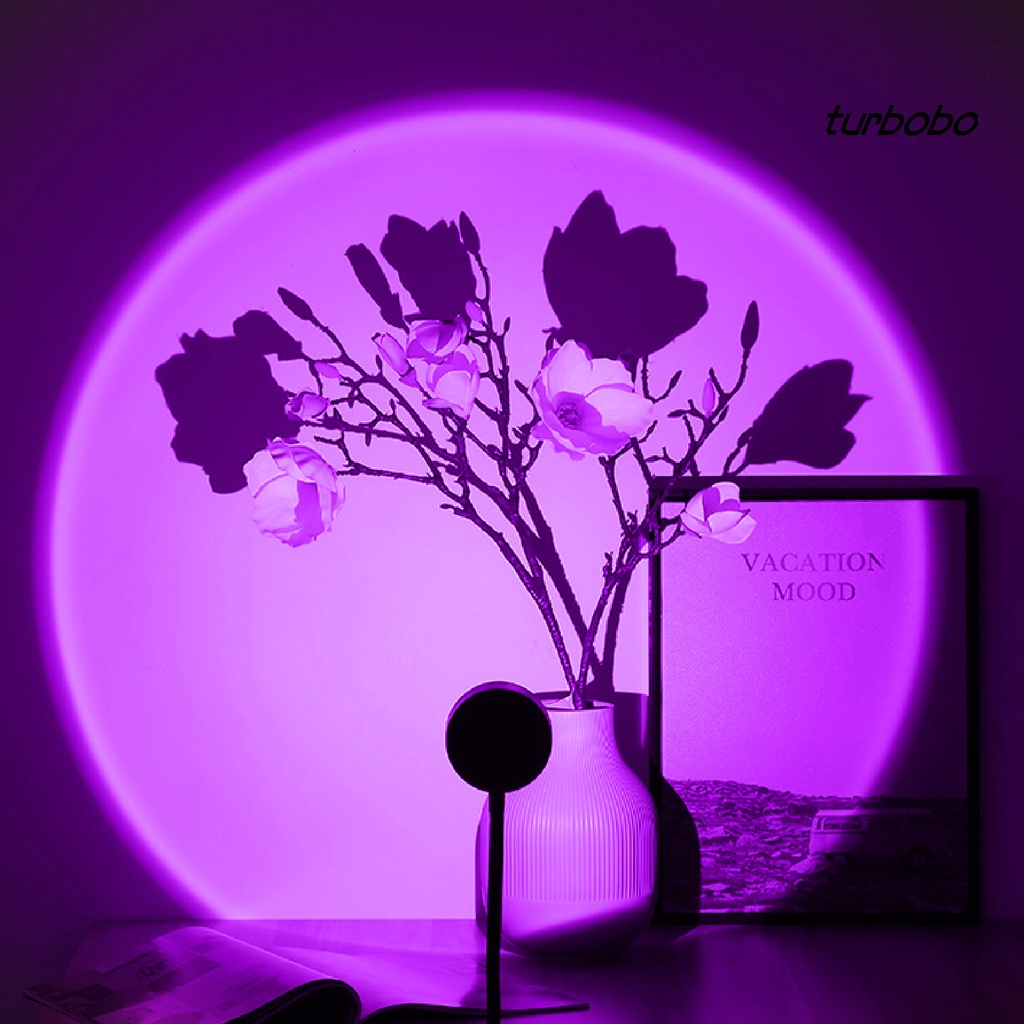 Turbobo Đèn Chiếu Tạo Hiệu Ứng Hoàng Hôn Điều Khiển Từ Xa Bằng Cổng USB Màu Cầu Vồng Kèm Phụ Kiện