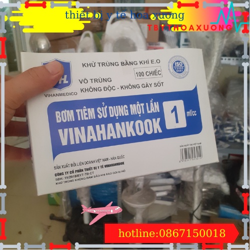 [1 hộp]Bơm tiêm 1cc Vinahankook[thietbiytehoaxuong]